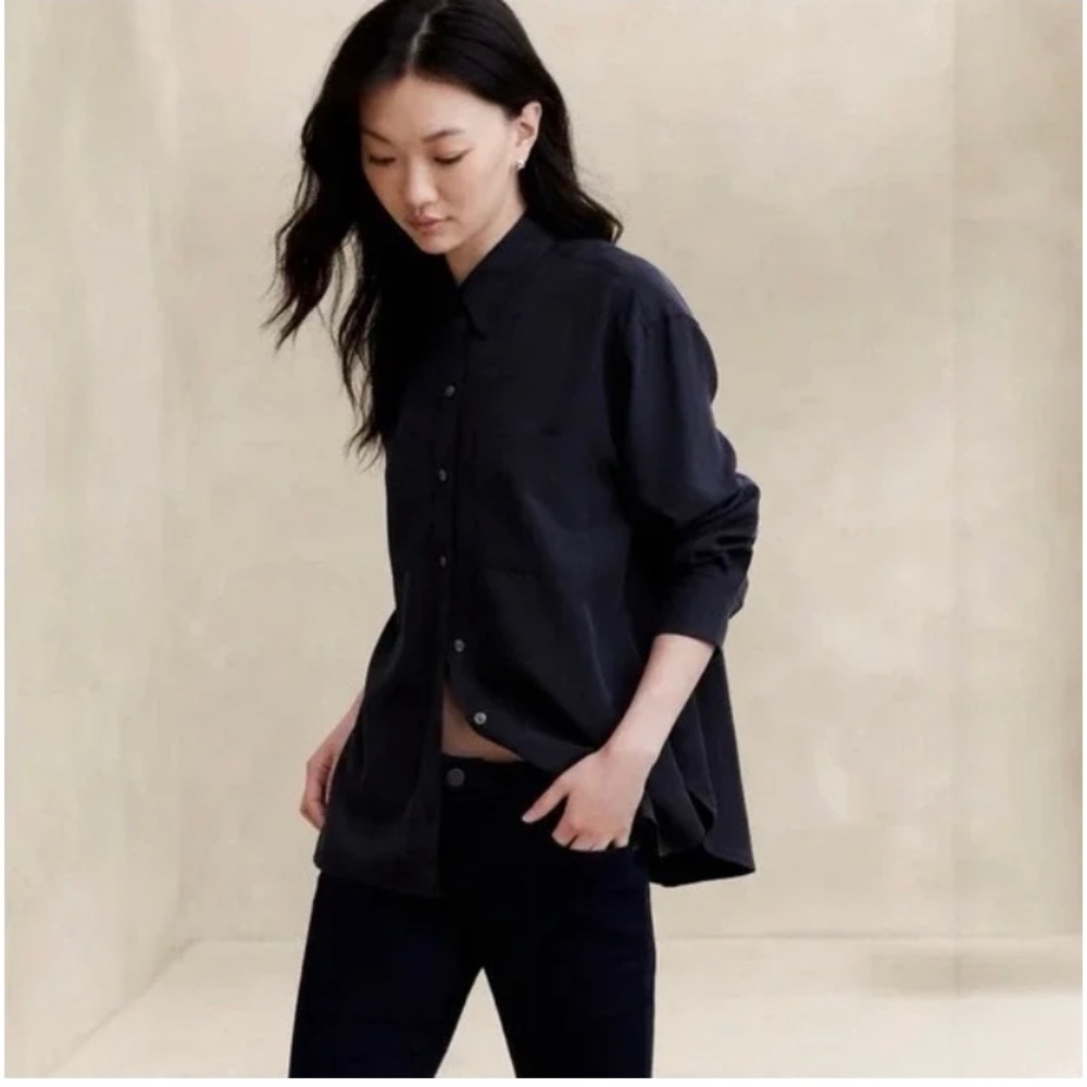 Banana Republic Utility Shirt  NWT XL in Preppy Navy & Soft Black